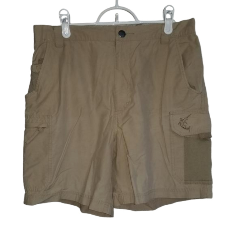Reel Legends Beige Mens Fishing Camping Cargo Shorts Label Reads Size Medium